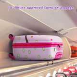 BABY JOY 5 Pieces Kids Luggage Set, Carry-on Children Rolling Suitcase Set w/Backpack, Neck Pillow, Name Tag, Lunch Bag