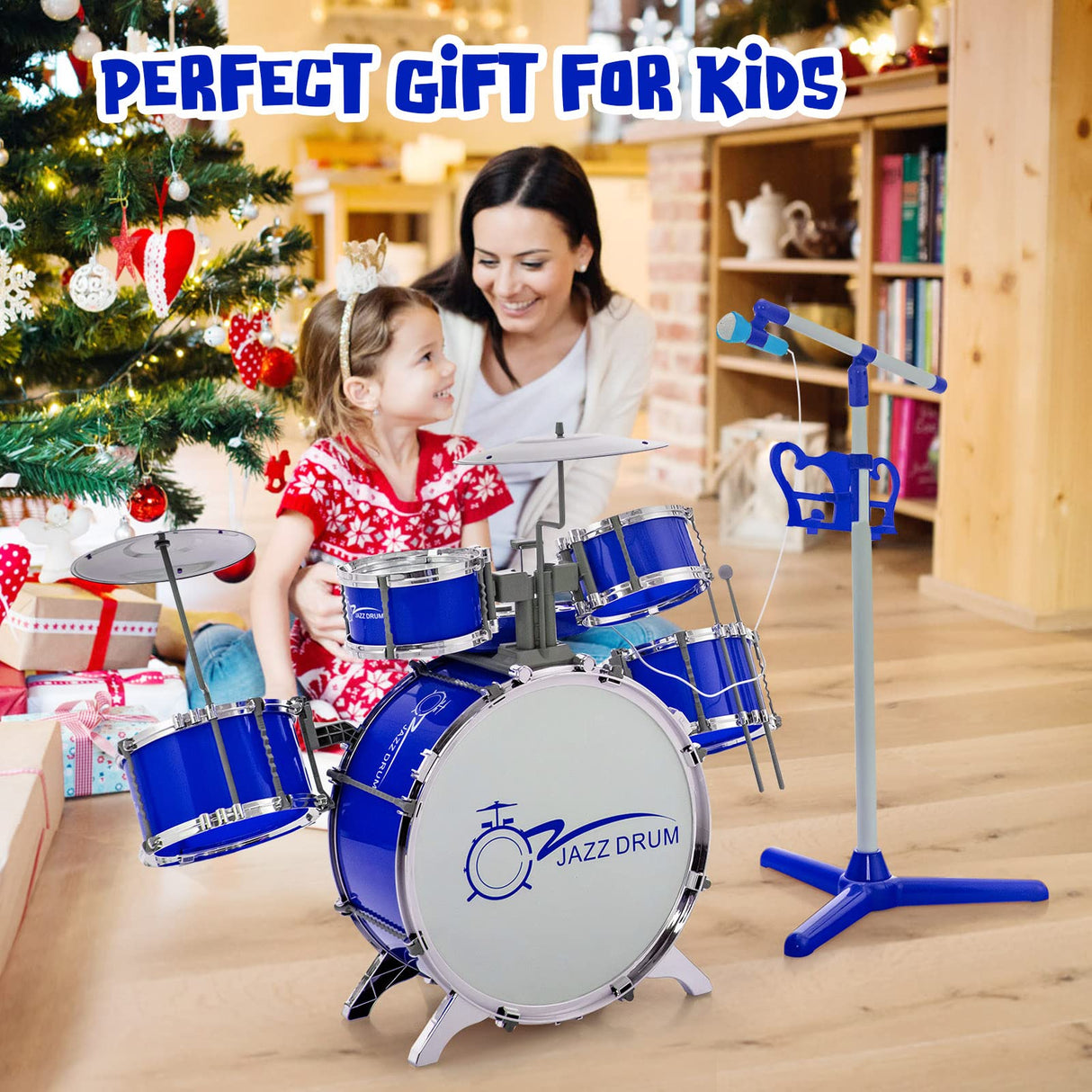 HONEY JOY Kids Drum Keyboard Set with Stool