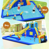 HONEY JOY Inflatable Water Jumping House with Water Sprayers & Blower