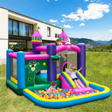 HONEY JOY Inflatable Bounce House, 6-in-1 Giant Indoor Outdoor Party Bouncy Castle w/Large Ball Pit(with 680W Blower)