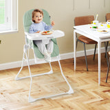 BABY JOY Foldable High Chair, Easy Clean Compact Highchair with Removable Adjustable Tray and PU Seat Cushion