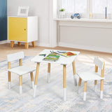 HONEY JOY Kids Table and Chairs Set, 3 Pieces Table Furniture for Toddler Drawing Reading Arts Crafts Snack Time