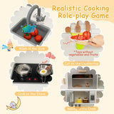 HONEY JOY Corner Play Kitchen, Toddler Kitchen Playset