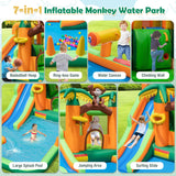 HONEY JOY Inflatable Water Slide, 7-in-1 Bounce House Water Park w/Splash Pool