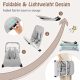 BABY JOY Baby Bouncer, Foldable Baby Rocker with 5-Point Safety Harness