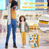 BABY JOY 20” Kids Luggage, Foldable Children Trolley Kids Carry On Luggage with Wheels, Retractable Handle & Airline Approved Design