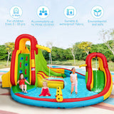 HONEY JOY Inflatable Water Park Jumping Castle, Kids Jumping Bounce House w/ 680W Air Blower, Large Splash Pool, Slides, Water Canon