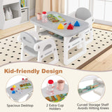 Kids Table and Chairs Set, Toddler Activity Table with 2 Chairs for Reading, Drawing, Playing, Storage Rack