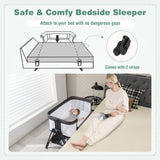 BABY JOY Baby Cot Bed Crib Portable Bassinet Bedside Sleeper Height Adjustable