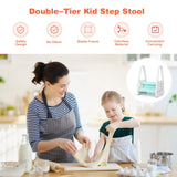 BABY JOY Kids Step Stool Toddler Step Ladder with Safety Handles & Non-Slip Steps, Holds up to 50 KG