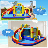 HONEY JOY Inflatable Water Slide, 7-in-1 Outdoor Kids Water Bounce House Jumping Castle