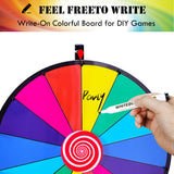 HONEY JOY 24” Spinning Prize Wheel, Portable Prize Wheel with Folding Tripod, Dry Erase and Marker