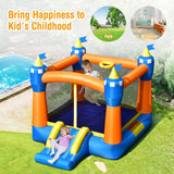 HONEY JOY Kids Inflatable Bounce House, Magic Theme Jumping Slide Bouncer w/Large Jumping Area, Slide & Basketball Rim