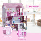 HONEY JOY Dollhouse with 8Pcs Furniture