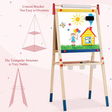 BABY JOY Kids Art Easel, 3 in 1 Double Sided Adjustable Chalkboard & Whiteboard