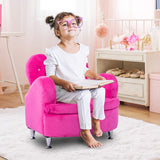 HONEY JOY Kids Sofa, Toddler Ultra-Soft Velvet Armrest Chair Couch, Princess Sofa for Girls Bedroom Living Room, Children Furniture (Rose)