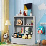 HONEY JOY Kids Bookshelf, 3-Tier Toy Storage Organiser for Children w/4 Open Compartments and 1 Box