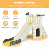 HONEY JOY 6 in 1 Slide for Kids, Toddler Climber Slide Set with Basketball Hoop, Ball, Ring Toss & Telescope