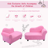 HONEY JOY Kids Sofa, Princess Chaise Lounge Armchair w/Coral Fleece & Wood Frame, Upholstered Long Lounger