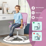 Ergonomic Children Study Computer Chair w/Height Adjustable, Sit-Brake Wheels, Mesh Swivel Task Student Chair 6-15 Years for Home School Office