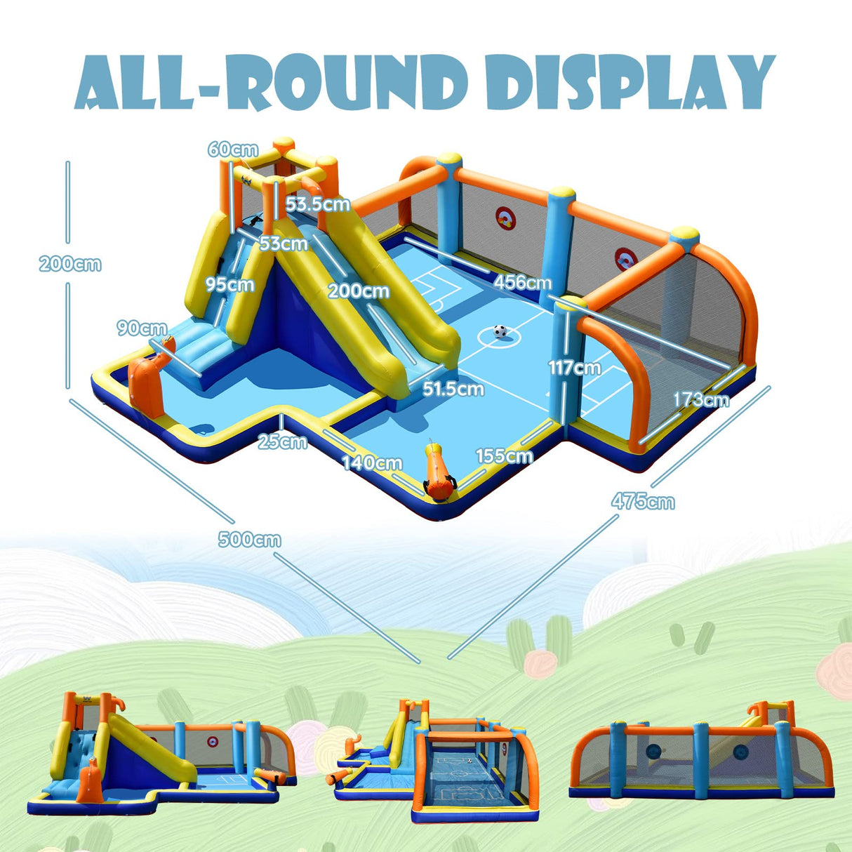 HONEY JOY Inflatable Water Slide, Water Slides for Kids (with 680W Blower)