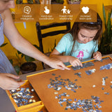 HONEY JOY 1500 PCS Wooden Puzzle Table