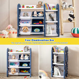 BABY JOY 2 in 1 Kids Toy Storage Organiser with Bookshelf and Toy Collection Shelves