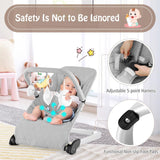 BABY JOY Baby Bouncer, Foldable Baby Rocker with 5-Point Safety Harness