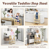 BABY JOY 3-in-1 Foldable Kitchen Standing Tower for Toddlers