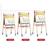 BABY JOY Kids Art Easel, 3 in 1 Double Sided Adjustable Chalkboard & Whiteboard