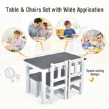 HONEY JOY 4-Piece Kids Table and Chair Set, Wood Activity Table with Toy Storage Bench & 2 Chairs