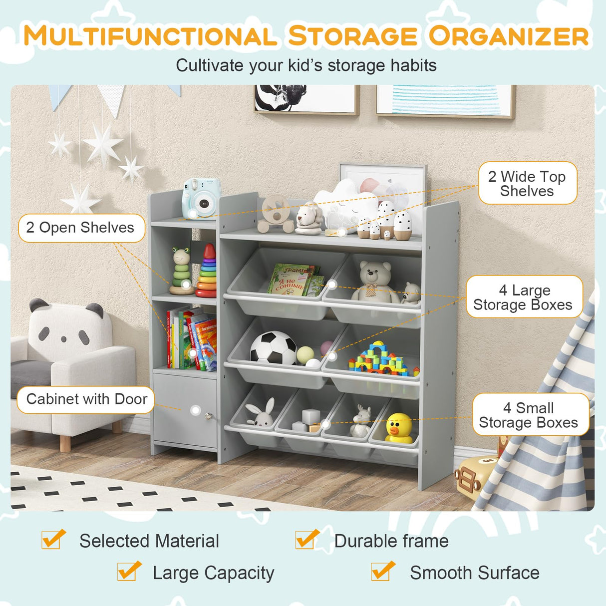 BABY JOY Kids Toy Storage Organiser