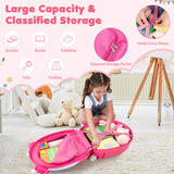 BABY JOY Kids Luggage, 16” Hard Shell Carry-On Suitcase w/Light-Up LED Rolling Wheels