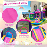 HONEY JOY Inflatable Bounce House, 6-in-1 Giant Indoor Outdoor Party Bouncy Castle w/Large Ball Pit(with 680W Blower)