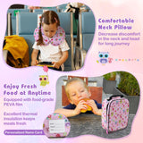 BABY JOY 5 Pieces Kids Luggage Set, Carry-on Children Rolling Suitcase Set w/Backpack, Neck Pillow, Name Tag, Lunch Bag