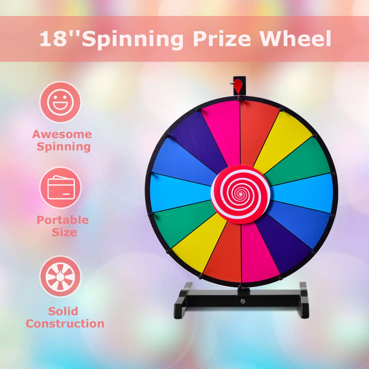 HONEY JOY 18" Tabletop Spinning Prize Wheel