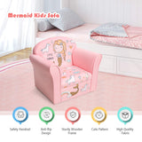 HONEY JOY Kids Sofa, Children Armrest Chair with Cute Pattern, Toddler Furniture (Mermaid)