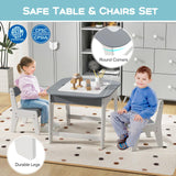 HONEY JOY Kid Table & 2 Chairs Set Activity Desk Whiteboard Blackboard w/Storage