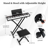 HONEY JOY 61-Key Portable Electronic Keyboard Piano w/Stand & Stool