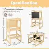 BABY JOY 3-in-1 Foldable Kitchen Standing Tower for Toddlers