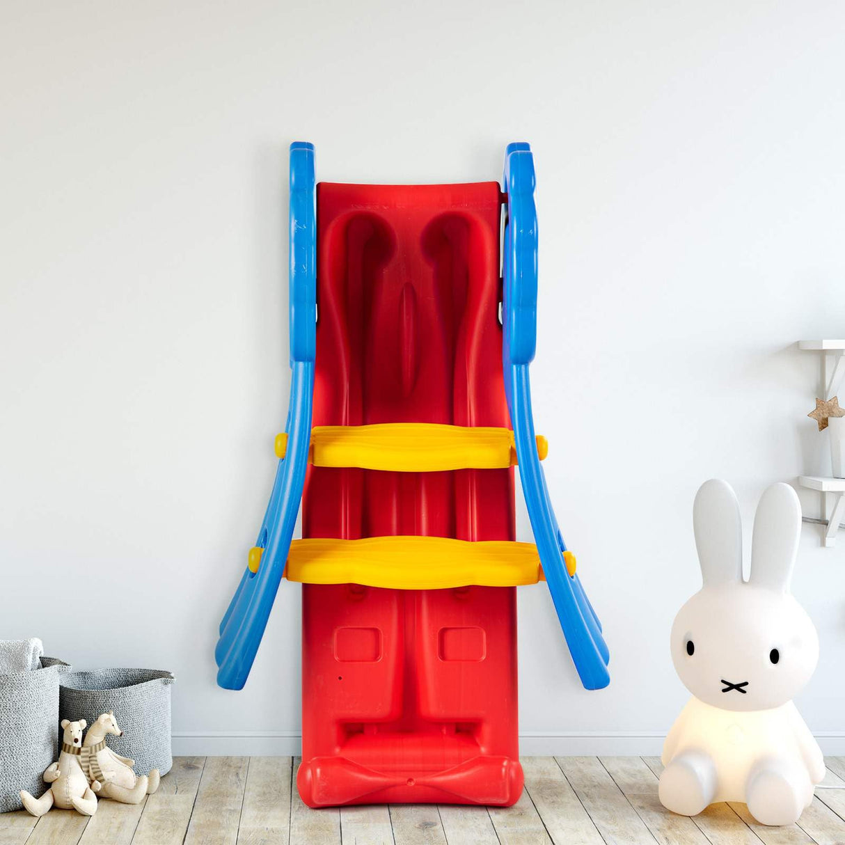 Kids Foldable Slide Toddler Freestanding Slide Toy W/Guardrails Max. Load 50 KG