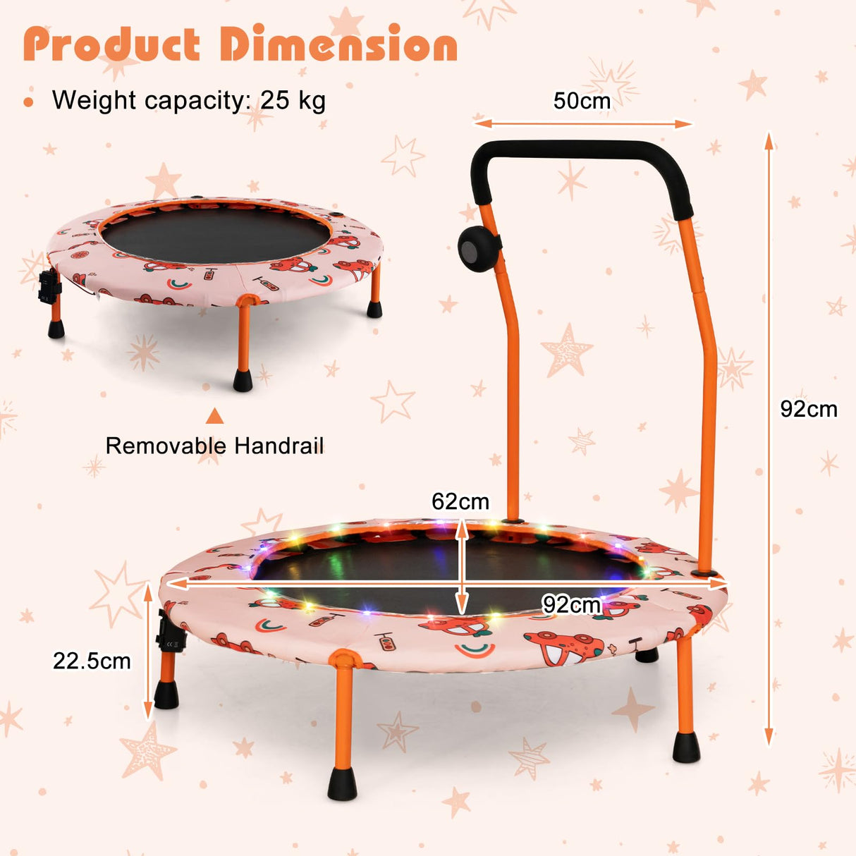 HONEY JOY 36” Mini Trampoline for Kids