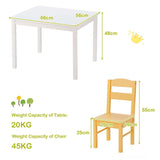 Kids Table and 4 Chairs Set 5 Pieces Wooden Activity Desk for Drawing Reading