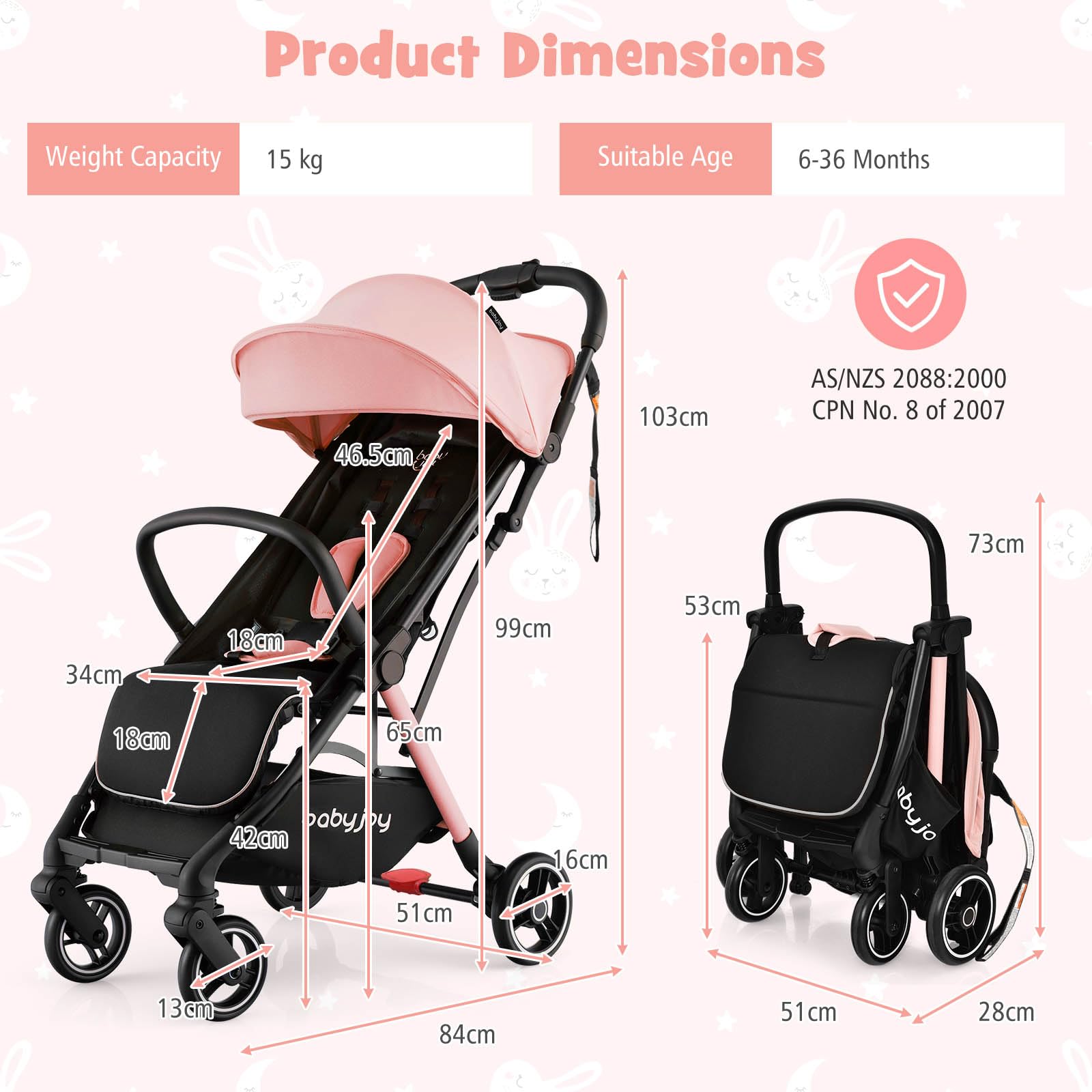 BABY JOY Lightweight Baby Stroller Babyjoy