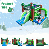 HONEY JOY Kids Inflatable Bounce House, Christmas Snowman Jumping Castle for Children (with 680W Blower)