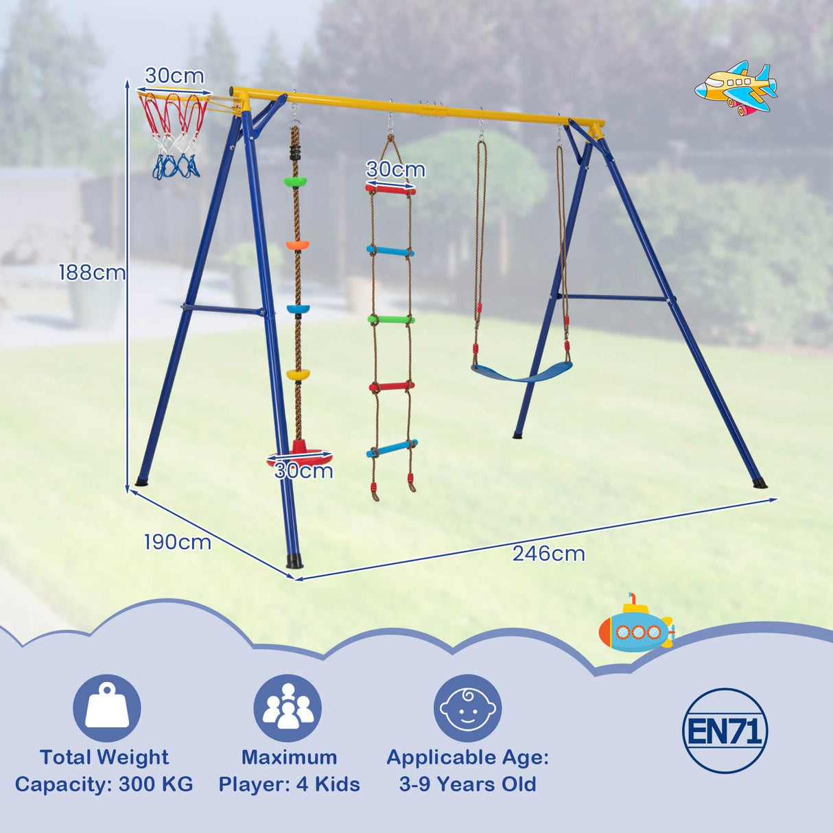 HONEY JOY 300KG Heavy Duty Swing Set