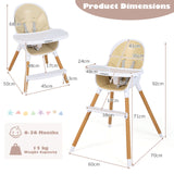 BABY JOY Convertible Baby Highchair