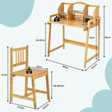 HONEY JOY Bamboo Kids Table & Chair Set