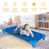 HONEY JOY Kids Stackable Naptime Cot, Toddler Daycare Rest Mat w/Detachable Oxford Fabric, Space Saving