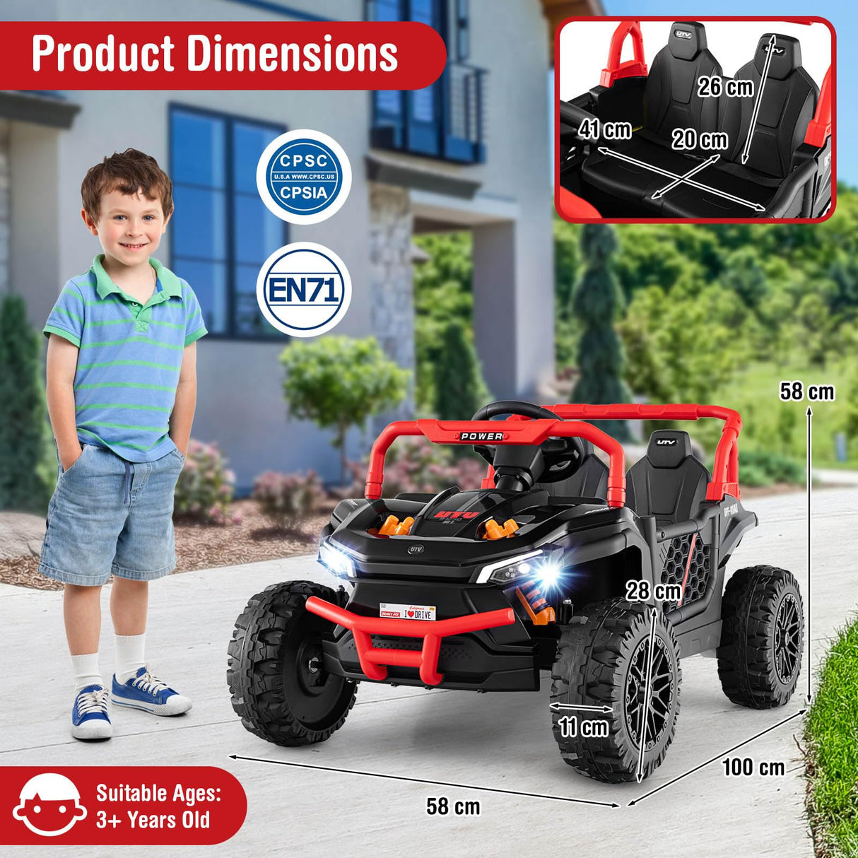 HONEY JOY 12V Kids Ride on Car, Battery Powered UTV Kids Truck w/Parental Remote